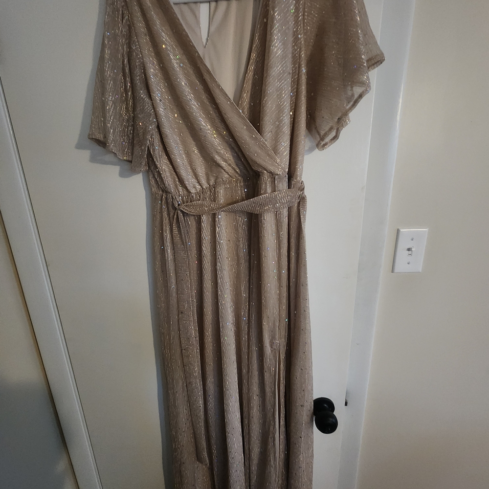 Baltic Born Shimmering Taupe Maxi Dress